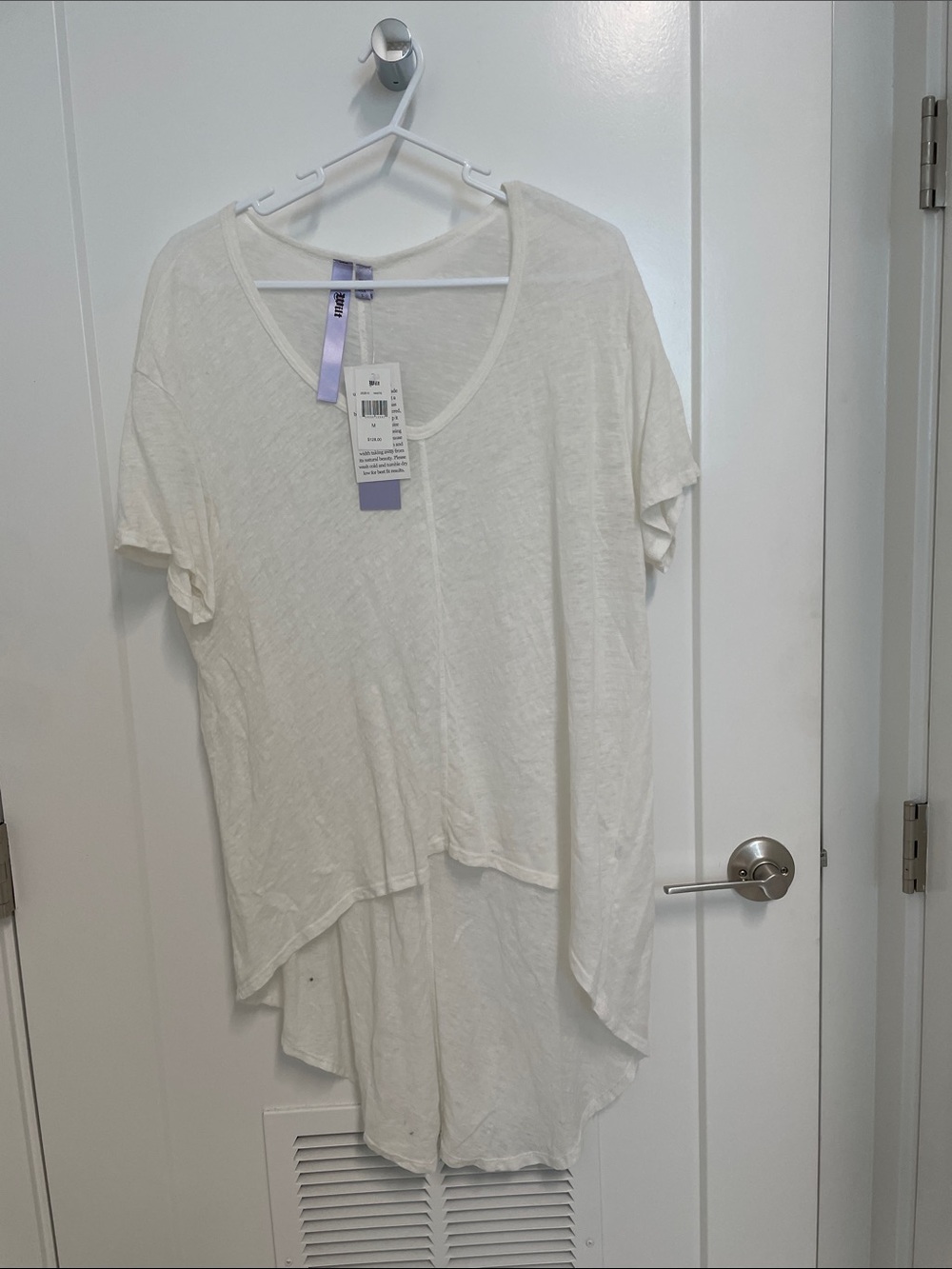 Wilt White Scoop Neck High-Low Tunic